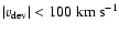 $\vert v_{\rm dev}\vert<100~{\rm km~s}^{-1}$