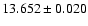 $13.652\pm0.020$