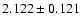 $2.122\pm0.121$