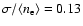 $\sigma/\langle n_{\rm e}
\rangle = 0.13$