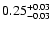 $\rm0.25_{-0.03}^{+0.03}$