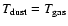 $T_{\rm {dust}}=T_{\rm {gas}}$