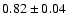 $ 0.82 \pm 0.04 $