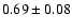 $ 0.69 \pm 0.08 $