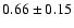 $ 0.66 \pm 0.15 $