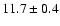 $ 11.7 \pm 0.4 $