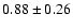 $ 0.88 \pm 0.26 $