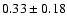 $ 0.33 \pm 0.18 $