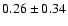 $0.26 \pm 0.34 $