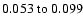 $ 0.053~{\rm to}~0.099 $
