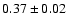 $ 0.37 \pm 0.02 $