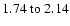 $1.74~{\rm to}~2.14 $