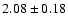 $ 2.08 \pm 0.18 $