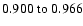 $ 0.900~{\rm to}~0.966 $