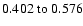 $ 0.402~{\rm to}~0.576 $