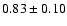 $ 0.83 \pm 0.10 $