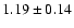 $ 1.19 \pm 0.14 $