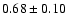 $ 0.68 \pm 0.10 $