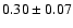 $ 0.30 \pm 0.07 $