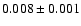 $ 0.008 \pm 0.001 $