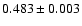 $ 0.483 \pm 0.003 $