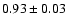 $ 0.93 \pm 0.03 $