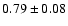 $ 0.79 \pm 0.08 $