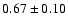 $ 0.67 \pm 0.10 $