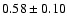 $ 0.58 \pm 0.10 $