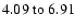 $
4.09~{\rm to}~6.91 $