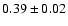 $ 0.39 \pm 0.02 $