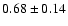 $ 0.68 \pm 0.14 $