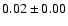 $ 0.02 \pm 0.00 $