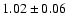 $ 1.02 \pm 0.06 $