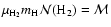 $\mu_{\rm H_2} m_{\rm H} \mathcal{N}({\rm H_2}) = \mathcal{M}$