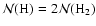 $\mathcal{N}({\rm H}) = 2 \mathcal{N}({\rm H_2})$