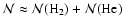 $\mathcal{N} \approx \mathcal{N}({\rm H_2}) + \mathcal{N}({\rm He})$