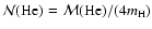 $\mathcal{N}({\rm He}) = \mathcal{M}({\rm He}) / (4 m_{\rm H})$