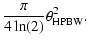 $\displaystyle \frac{\pi}{4 \ln(2)} \theta_{\rm HPBW}^2.$