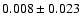 $ 0.008 \pm 0.023 $