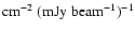 $\rm cm^{-2} ~ (mJy~beam^{-1})^{-1}$
