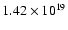 $1.42 \times 10^{19}$