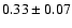 $ 0.33 \pm 0.07 $