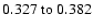 $
0.327~{\rm to}~0.382 $