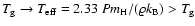 $T_{\rm g} \to T_{\rm eff} = 2.33 ~ P m_{\rm H} / (\varrho k_{\rm B}) > T_{\rm g}$