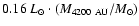 $0.16~L_{\odot} \cdot (M_{4200~\rm AU}/M_{\odot})$