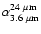 $\alpha_{3.6~\rm\mu m}^{24~\rm\mu m}$