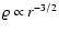 $\varrho \propto r^{-3/2}$