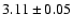 $ 3.11 \pm 0.05 $