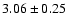 $ 3.06 \pm 0.25 $